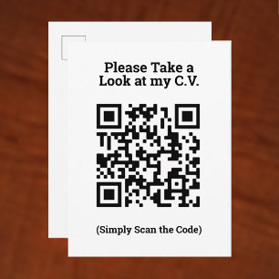 Visa mitt CV med QR-kod på ett vykort