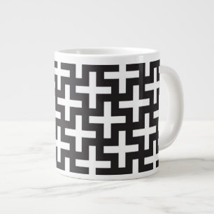 &Visa mönster med plustecken Jumbo Mugg