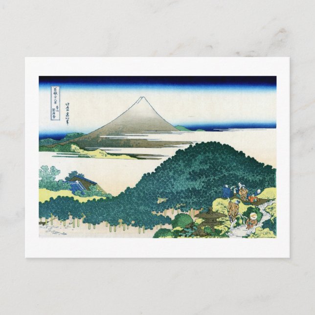 Visa Mt.Fuji från Aoyama, Hokusai Vykort (Framsida)
