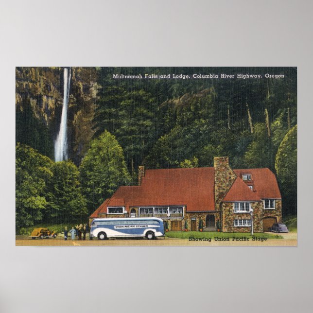 Visa Multnomah Falls Lodge Poster (Framsidan)