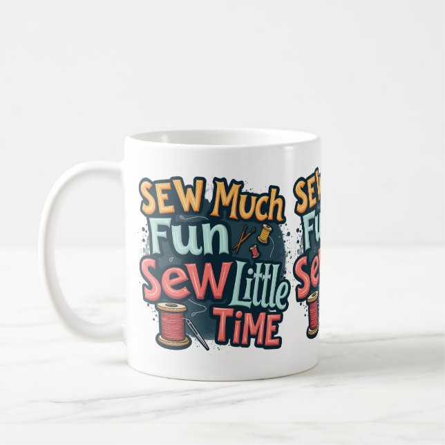 Visa mycket Roligt Sew Little Time Retro Stitch Ar Kaffemugg (Vänster)