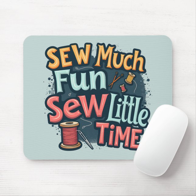Visa mycket Roligt Sew Little Time Retro Stitch Ar Musmatta (Med mus)