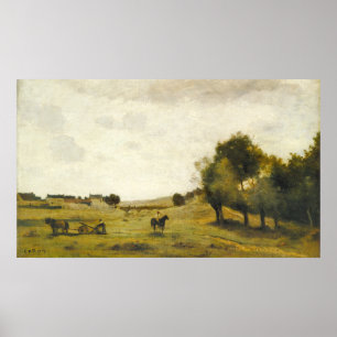 Visa nära Epernon - Jean-Baptiste- Corot Fine Art Poster