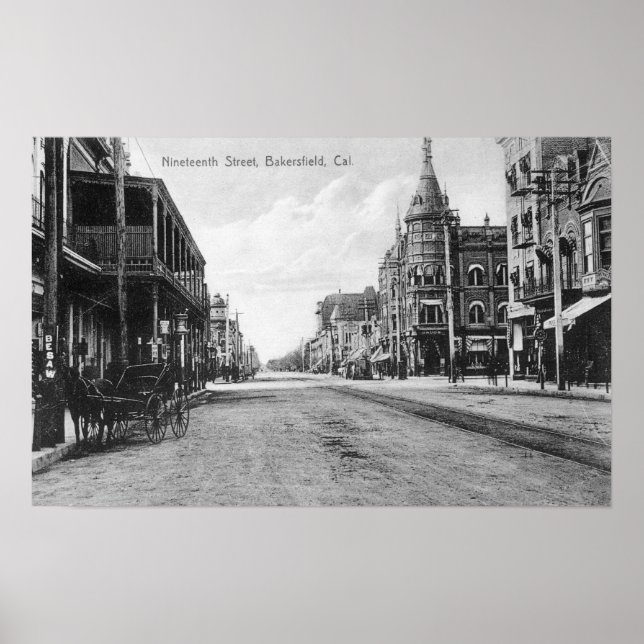 Visa nittonde gatunumret 2Bakersfield, CA Poster (Framsidan)