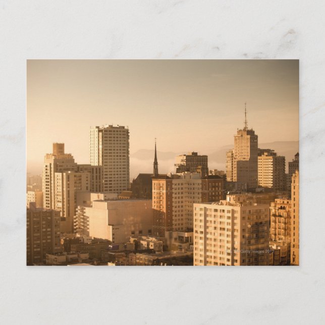 Visa Nob Backe i San Francisco, med dimman Vykort (Framsida)