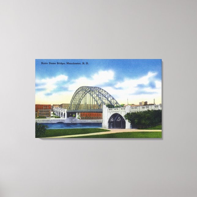 Visa Notre Dame Bridge Canvastryck (Framsida)