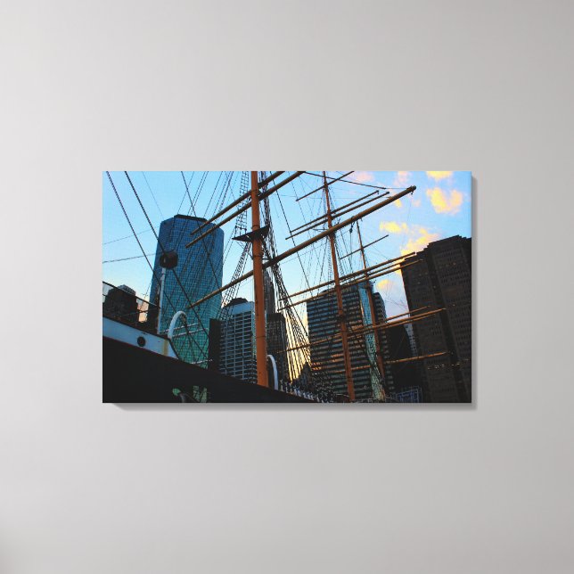 Visa NYC från South Street Seaport Canvastryck (Framsida)