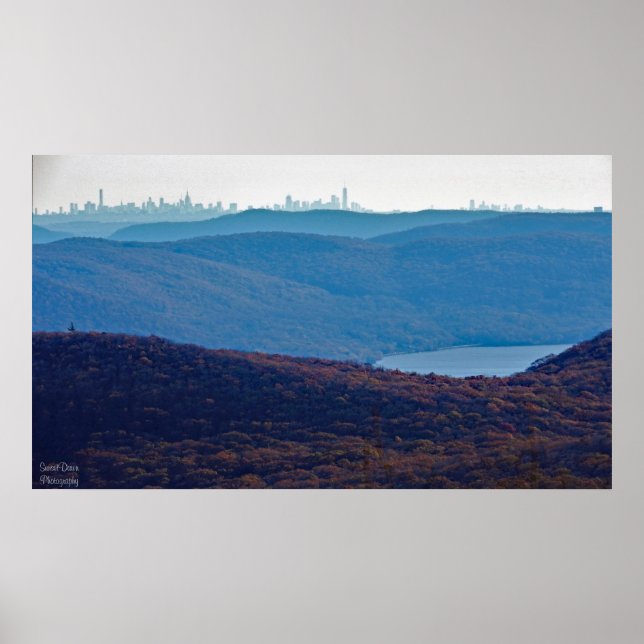 Visa NYC Skyline från Mount Beacon,NY Poster (Framsidan)