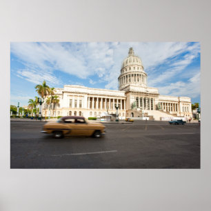 Visa om byggnaden Huvudstad i Havanna, Kuba Poster