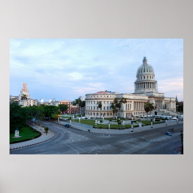 Visa om byggnaden Huvudstad i Havanna, Kuba Poster (Framsidan)