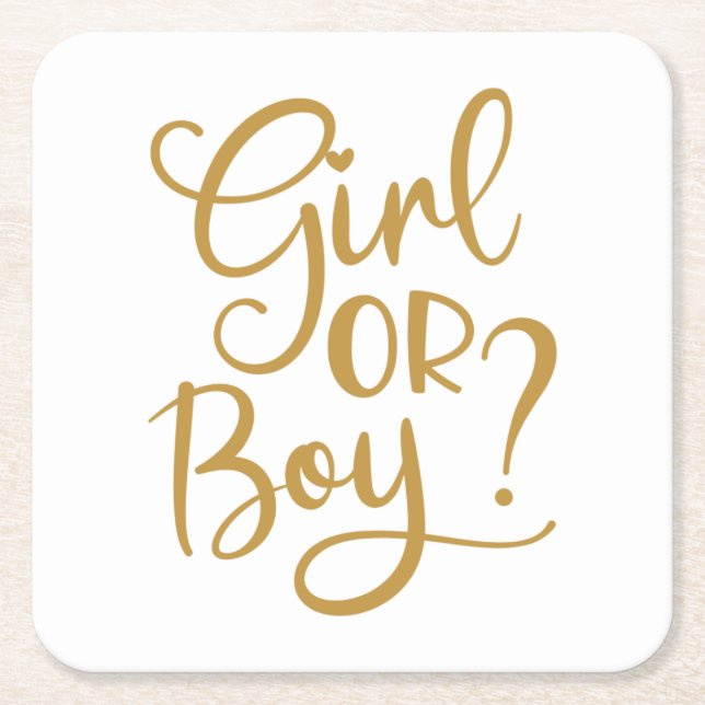 Visa om Genderna Glitter för flicka eller pojke Underlägg Papper Kvadrat (Framsidan)