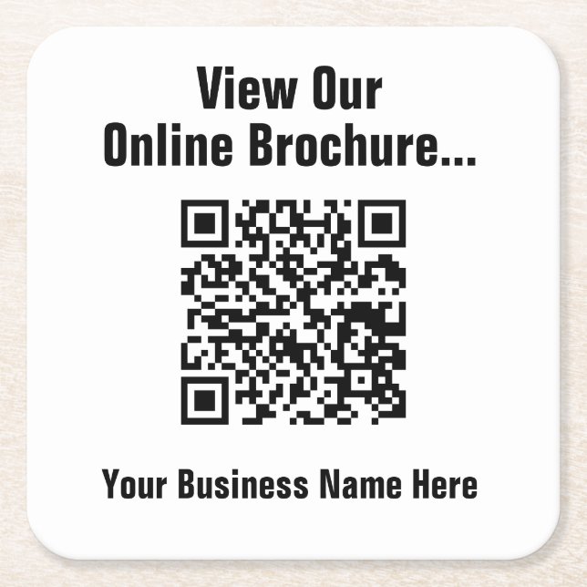 Visa Online via QR-kod Underlägg Papper Kvadrat (Framsidan)