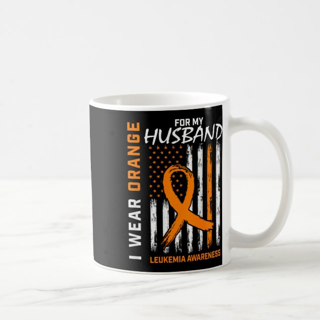 Visa Orange För Make Leukemi Medvetenhet Amerika Kaffemugg (Höger)