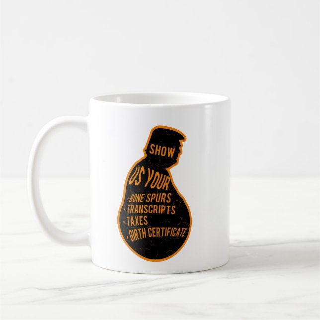 Visa oss att ditt ben sporrar kaffemugg (Vänster)