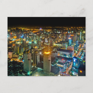 Visa över Bangkok nattetid från Baiyoke Torn II Vykort