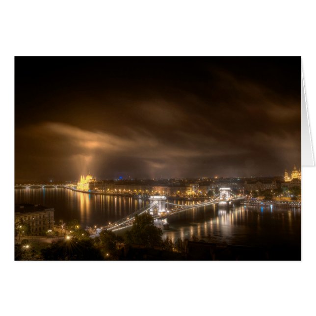 Visa över Budapest från Buda Castle Hälsningskort (Framsidan Horizontal)