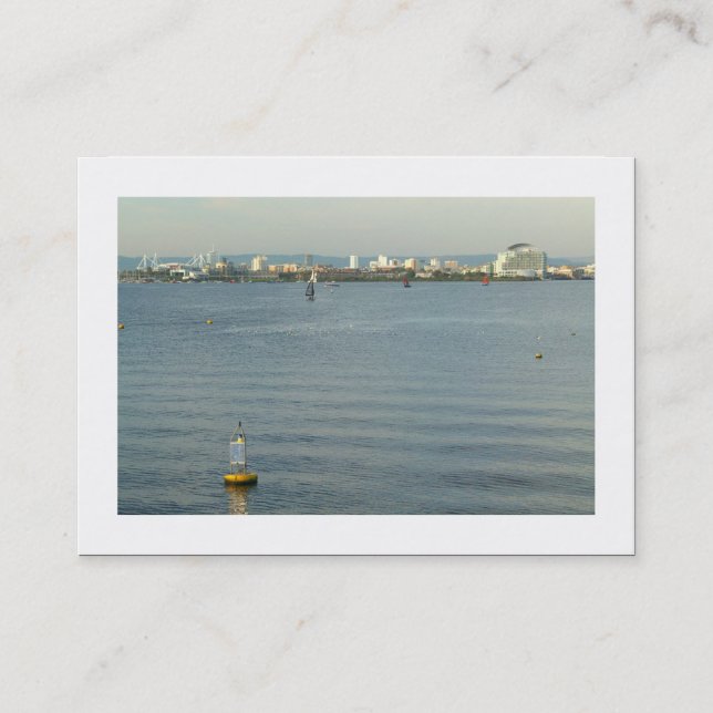 Visa över Cardiff Bay (lånad) Visitkort (Framsida)