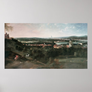 Visa över Greenwich Park mot London Poster