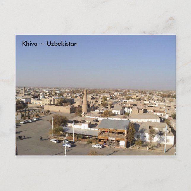Visa över Khiva, Uzbekistan Vykort (Framsida)