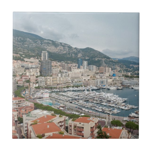 Visa över Monaco och Monte Carlo Kakelplatta (Framsidan)
