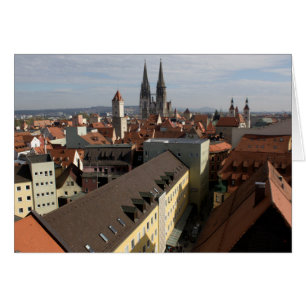 Visa över Regensburg, Tyskland Hälsningskort