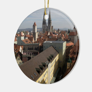 Visa över Regensburg, Tyskland Julgransprydnad Keramik