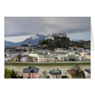 Visa över Salzburg Österrike Hälsningskort