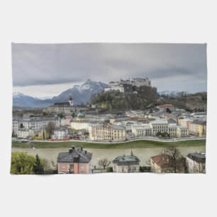 Visa över Salzburg Österrike Kökshandduk