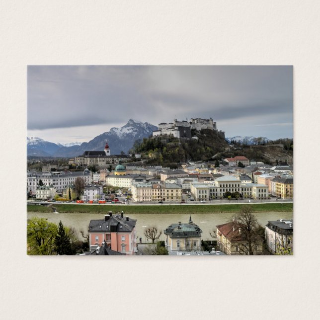 Visa över Salzburg Österrike Visitkort (Framsidan)