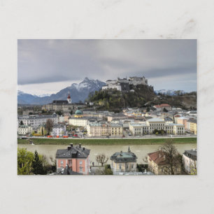 Visa över Salzburg Österrike Vykort