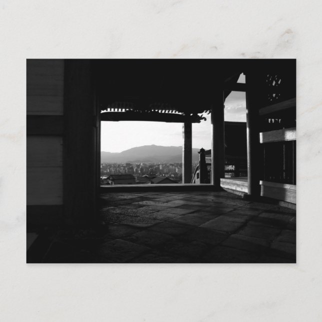 Visa över svartvit fotografik från Kyoto Vykort (Framsida)