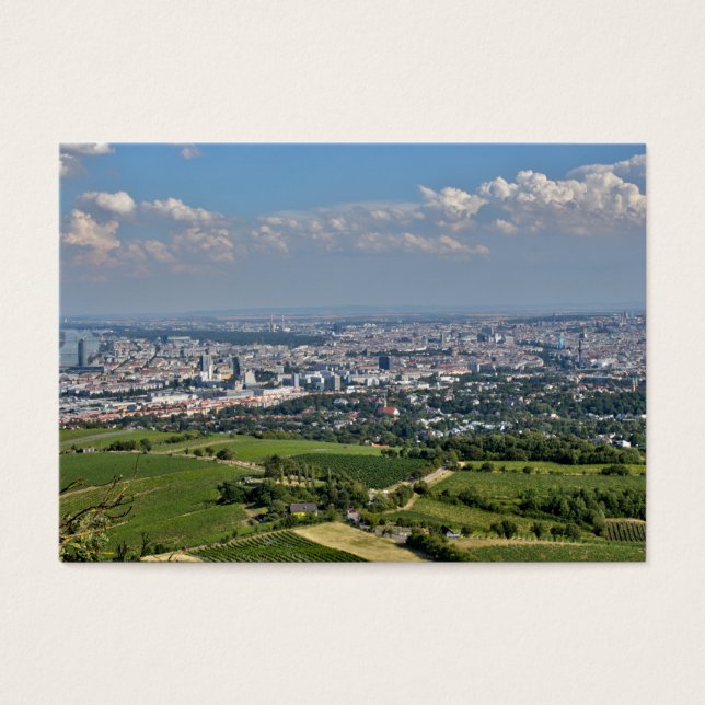 Visa över Wien från Kahlenberg Visitkort (Framsidan)
