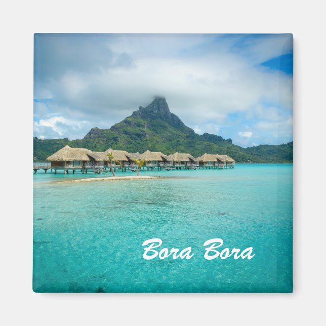 Visa på Bora Bora öns magnet med text (Framsidan)