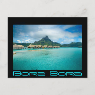 Visa på Bora Bora-öns svarta vykort
