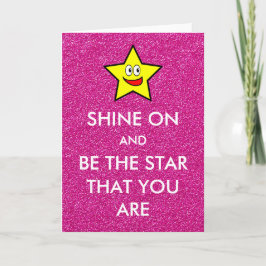 Visa på och var stjärnan du är Rosa Glitter Kort