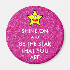 Visa på och var stjärnan du är Rosa Glitter Magnet