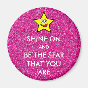 Visa på och var stjärnan du är Rosa Glitter Magnet