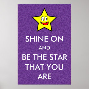 Visa på och var stjärnan som du är Glitter Poster