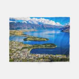 Visa på Queenstown från Bob's Peak, Nya Zeeland Fleecefilt