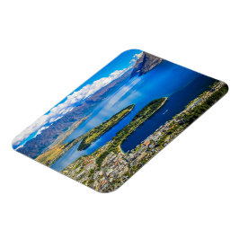 Visa på Queenstown från Bob's Peak, Nya Zeeland Magnet