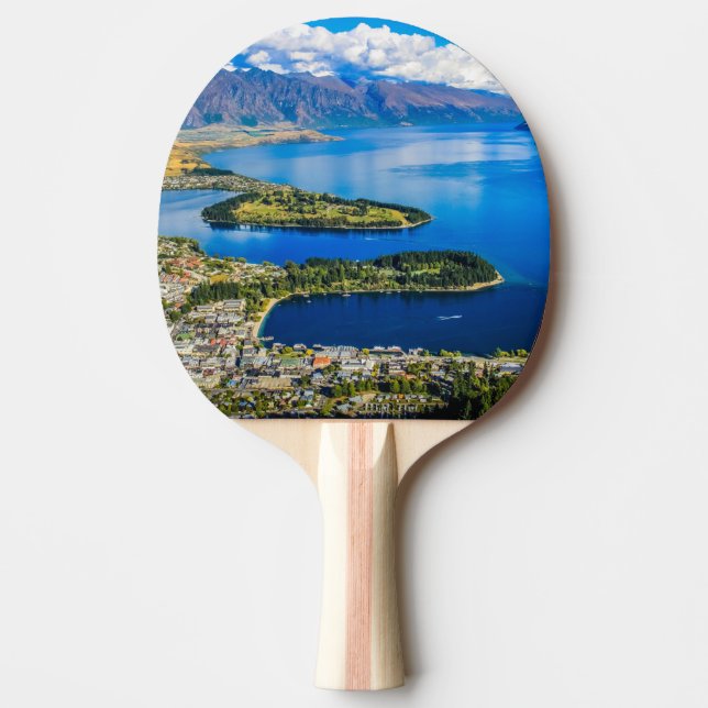 Visa på Queenstown från Bob's Peak, Nya Zeeland Pingisracket (Framsidan)