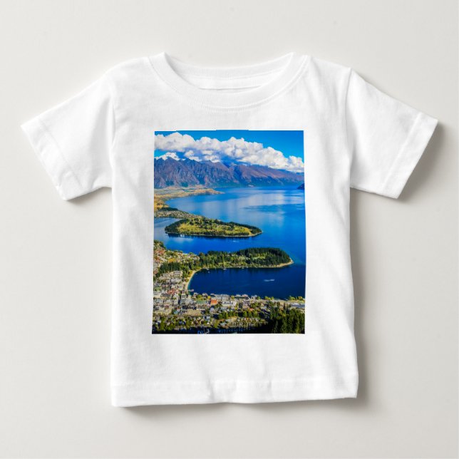 Visa på Queenstown från Bob's Peak, Nya Zeeland T Shirt (Framsida)