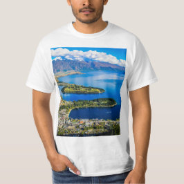 Visa på Queenstown från Bob's Peak, Nya Zeeland T Shirt