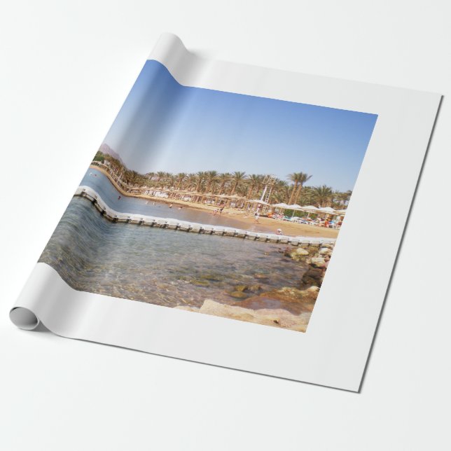 Visa på sandstranden Terrazzina Presentpapper (Utrullad)