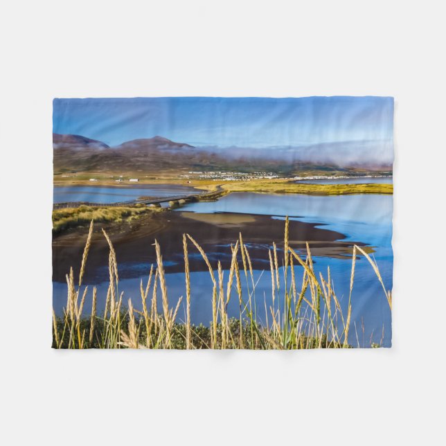 Visa på Saudarkrokur och Skagafjordur, Island Fleecefilt (Framsidan (Horisontell))