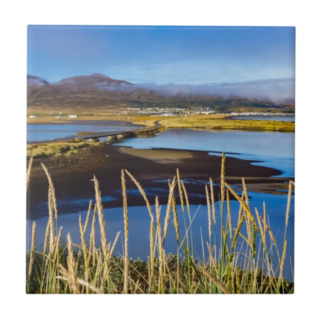 Visa på Saudarkrokur och Skagafjordur, Island Kakelplatta (Framsidan)