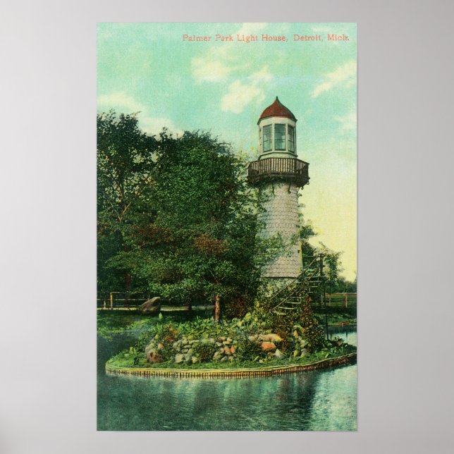 Visa Palmer Park LighthouseDetroit, MI Poster (Framsidan)