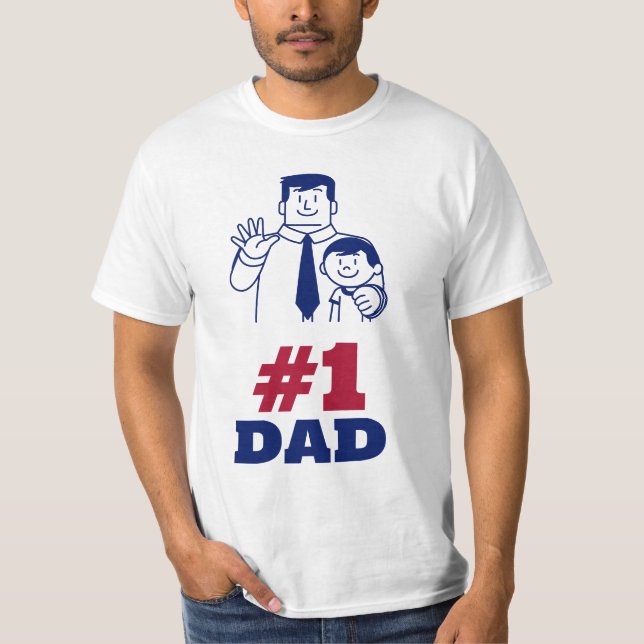 Visa Pappa som du bryr dig om: Perfekten Fars dag  T Shirt (Framsida)