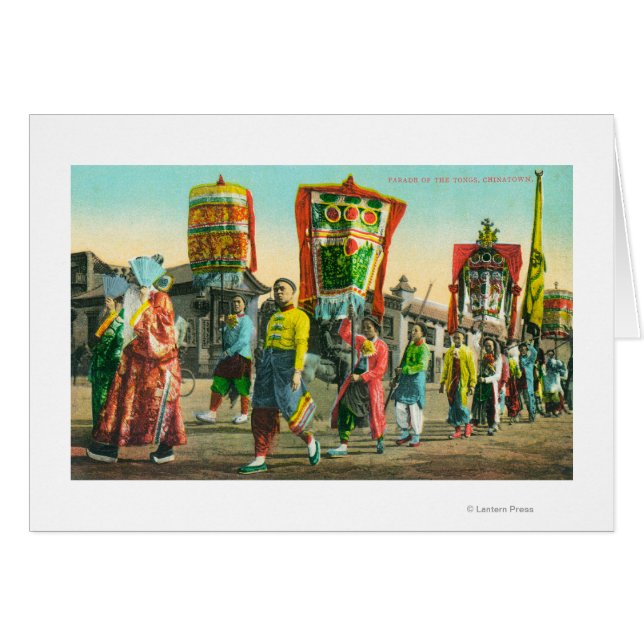 Visa Parad i Tongs, Chinatown Hälsningskort (Framsidan Horizontal)