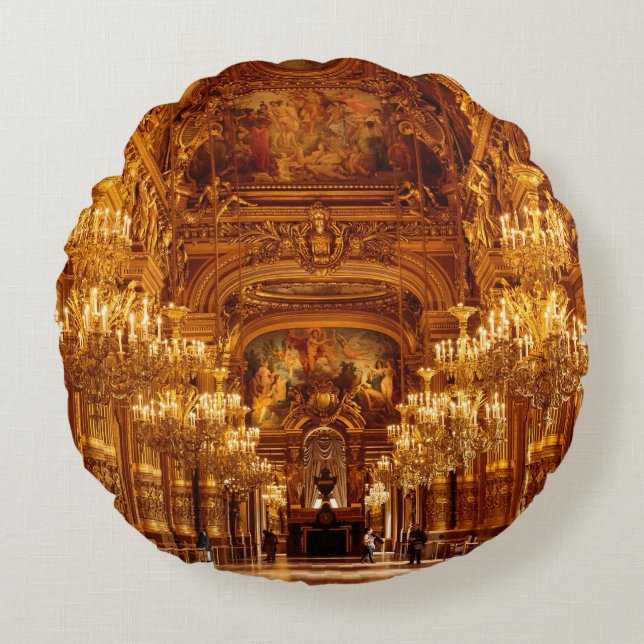 Visa Paris Opera Garnier Insida Rund Kudde (Framsidan)